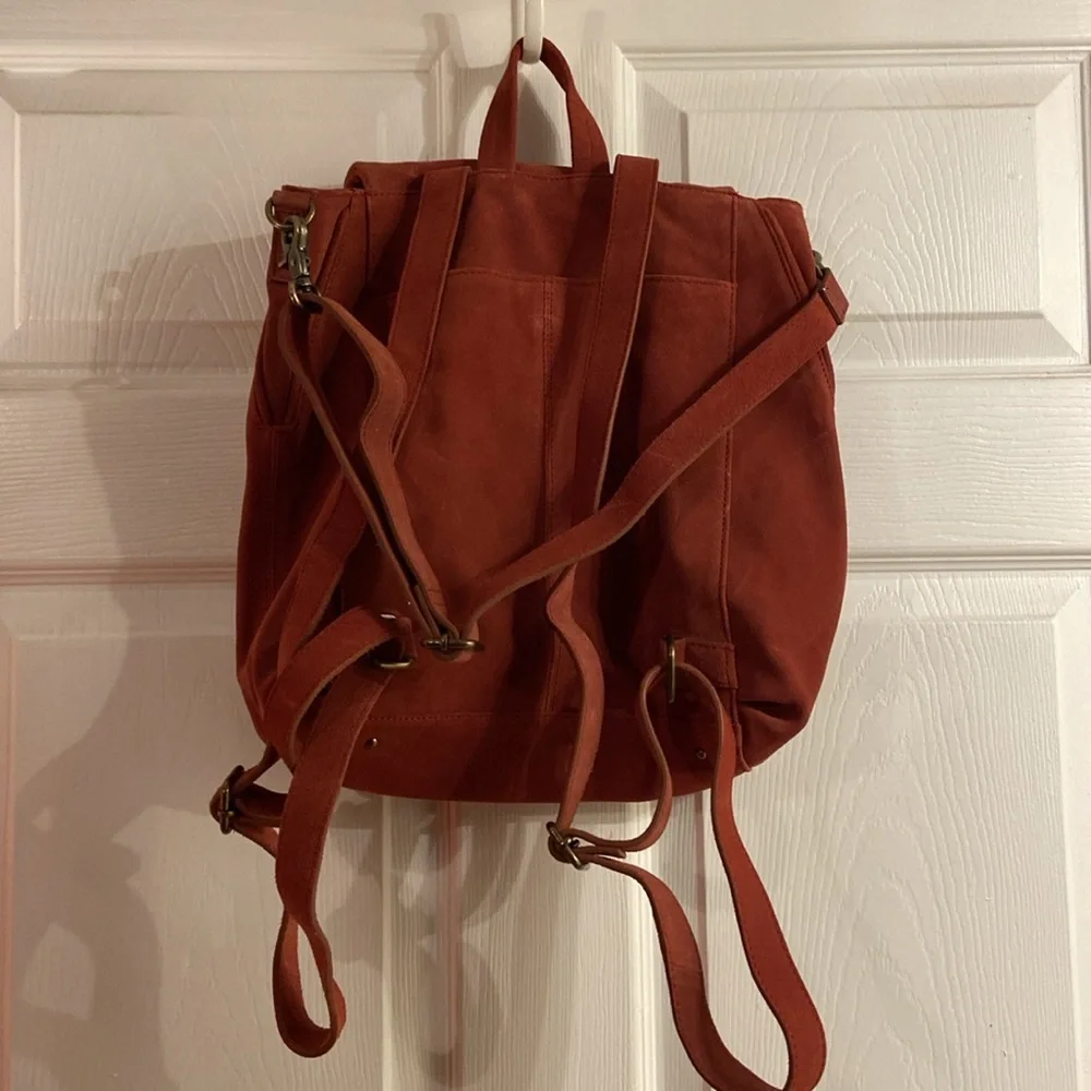 Free People Camilla Convertible Suede Red Leather Backpack